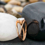 East West Solitaire Double Shank Ring

