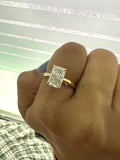 Elongated Radiant Cut Solitaire Engagement Ring