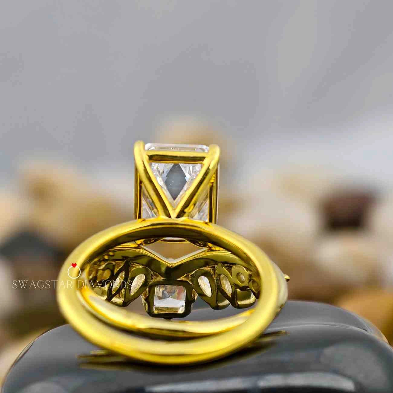 Emerald Cut Bridal Set For Women