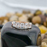 Emerald Cut Half Eternity Band