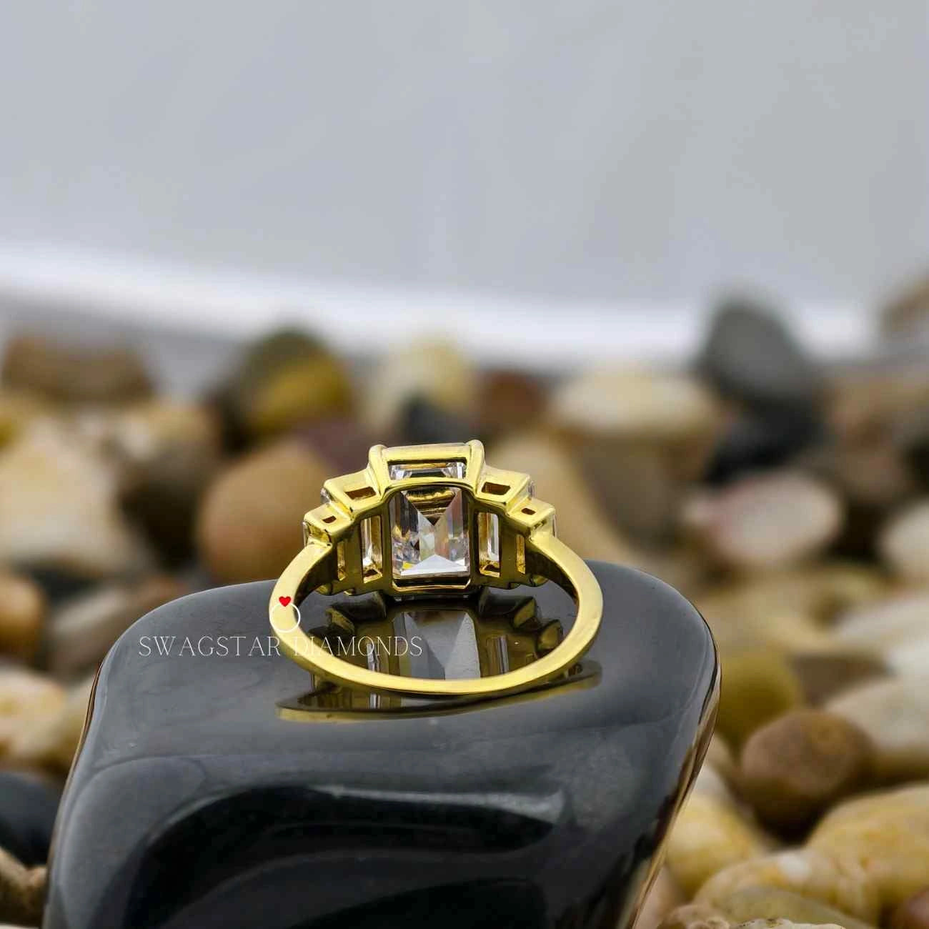 Emerald Cut Lab Diamond Engagement Ring