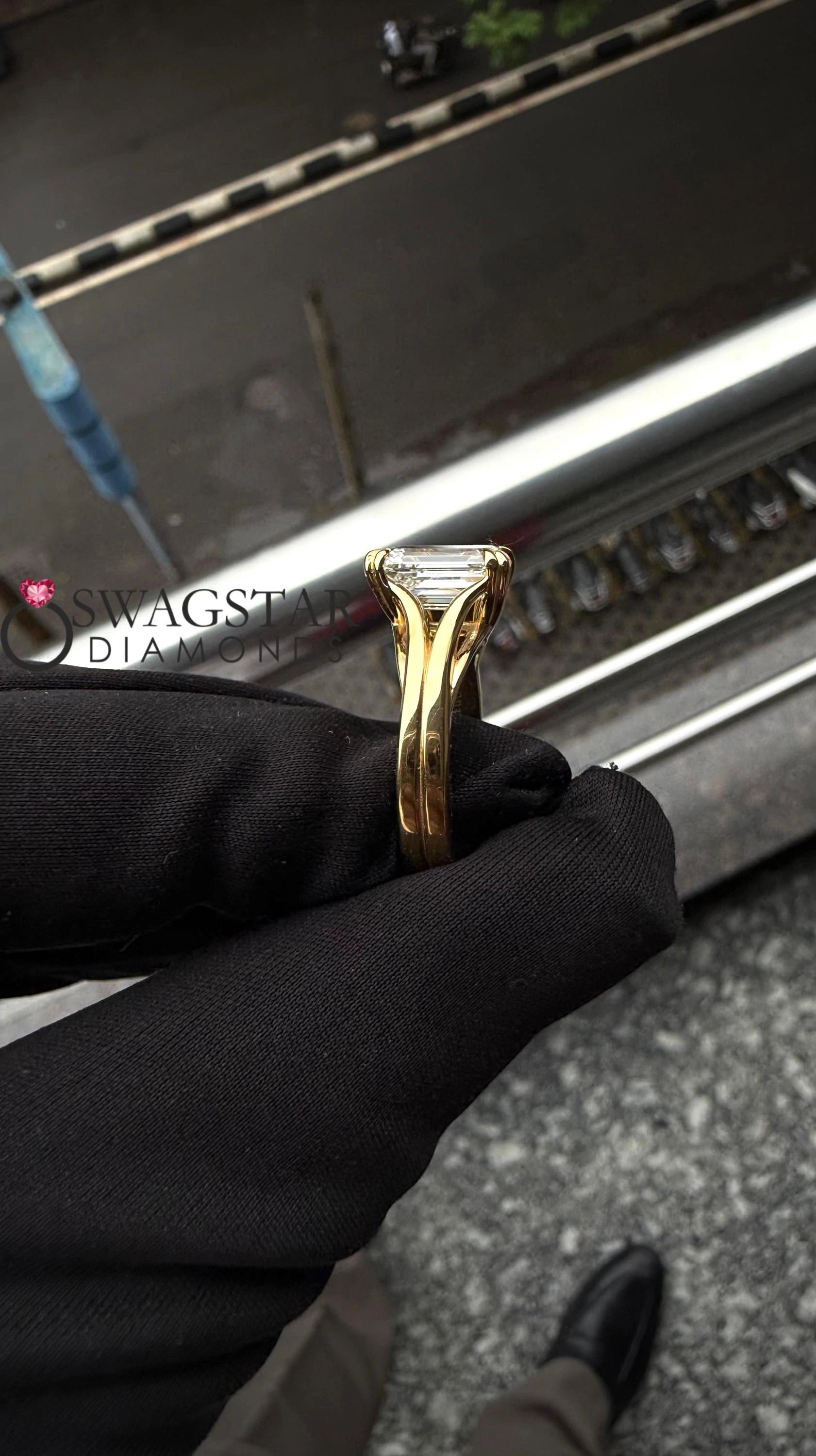 Emerald Cut Lab Grown Diamond Statement Ring