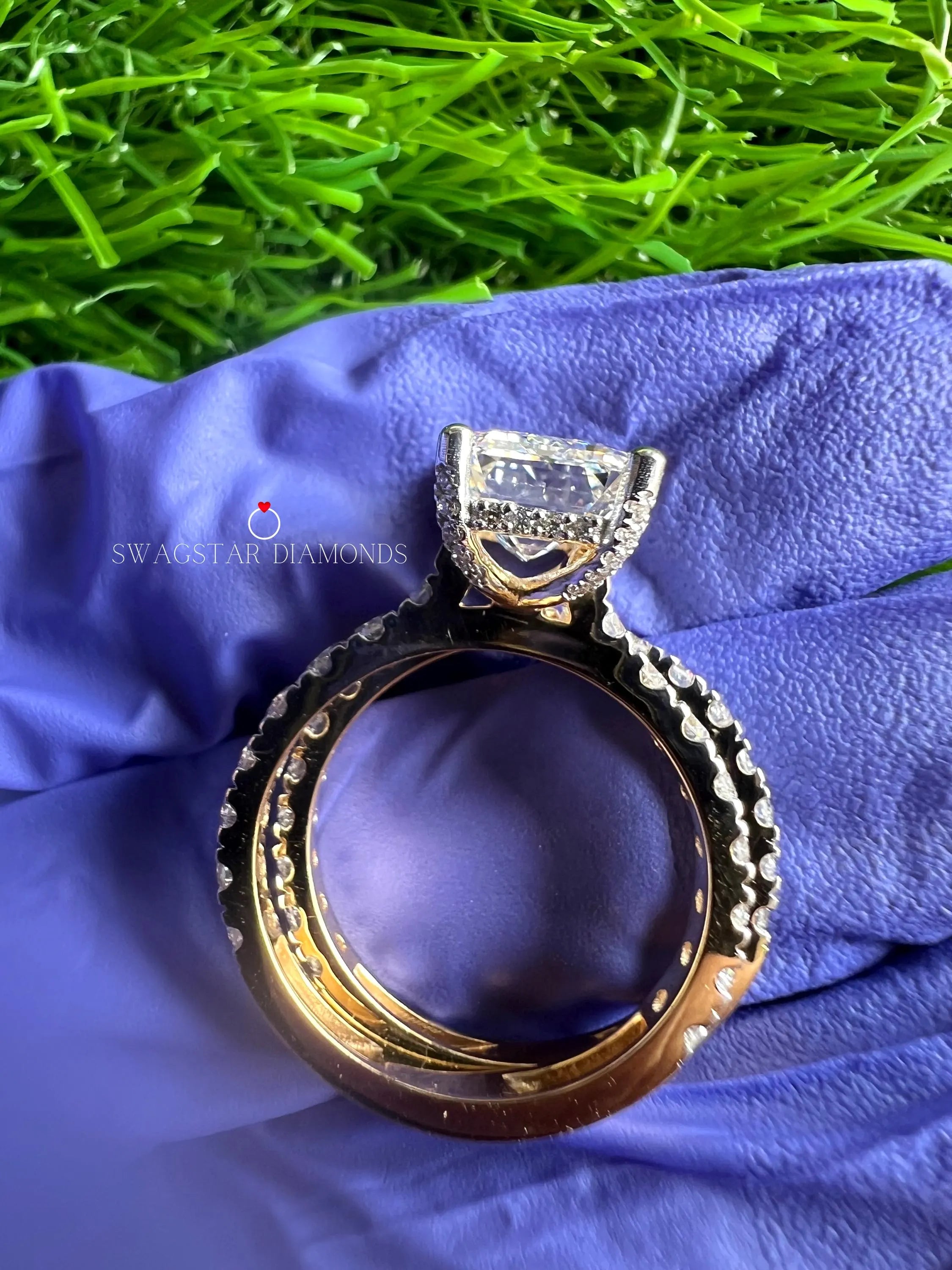 Emerald Cut Lab Grown Diamond Wedding Band