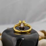Emerald Cut Side Tapperd Baguette Ring 