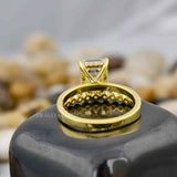 Emerald Cut Solitaire Ring Bridal Set