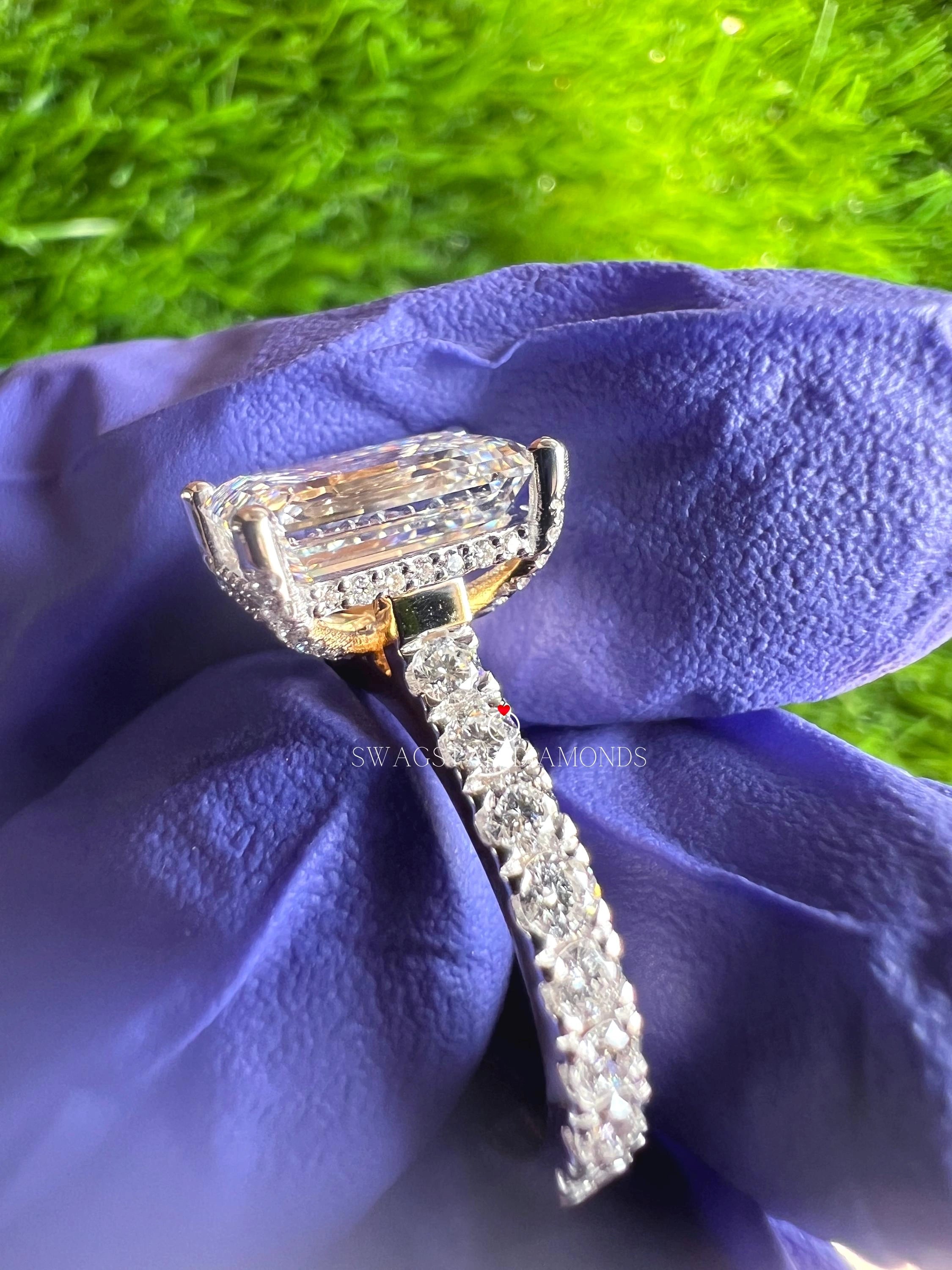 Emerald Cut Wedding Diamond Ring.