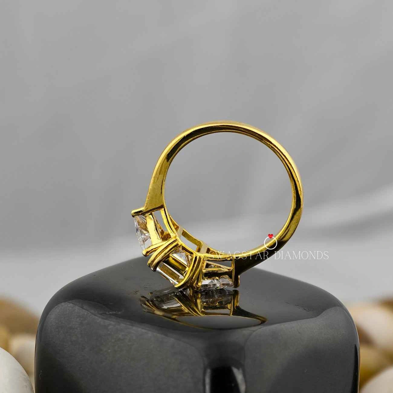 Emerald cut Lab Created Diamond Rings