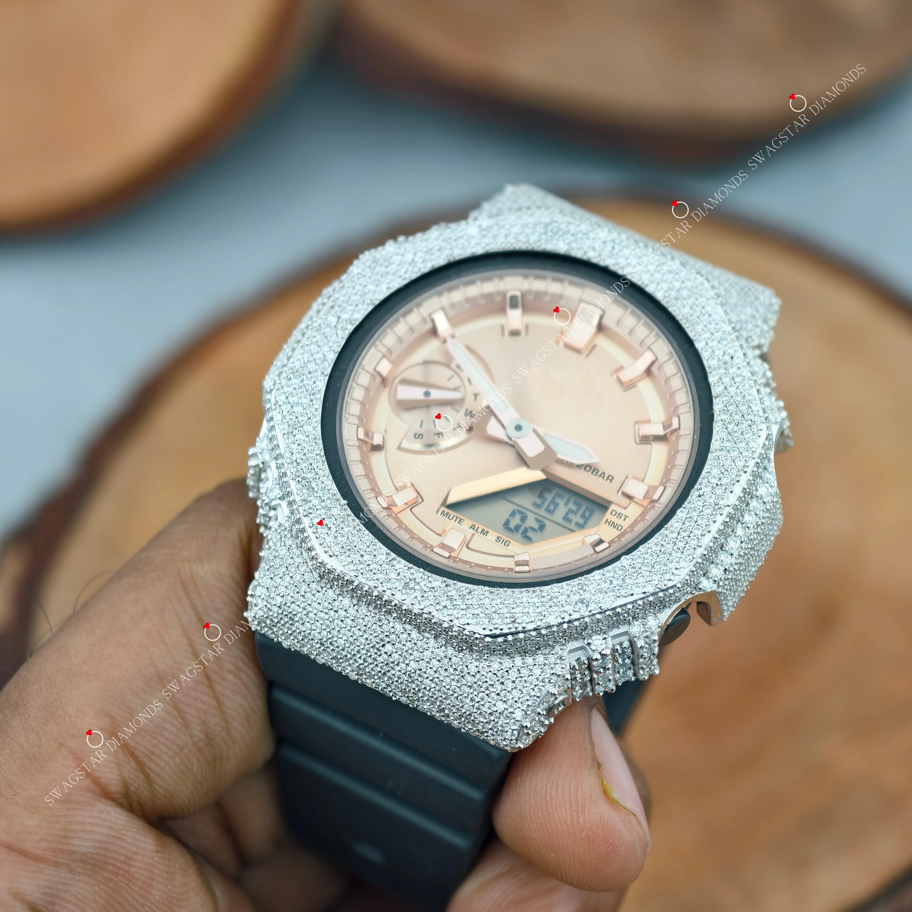 Face Bezel Dial Moissanite Watch