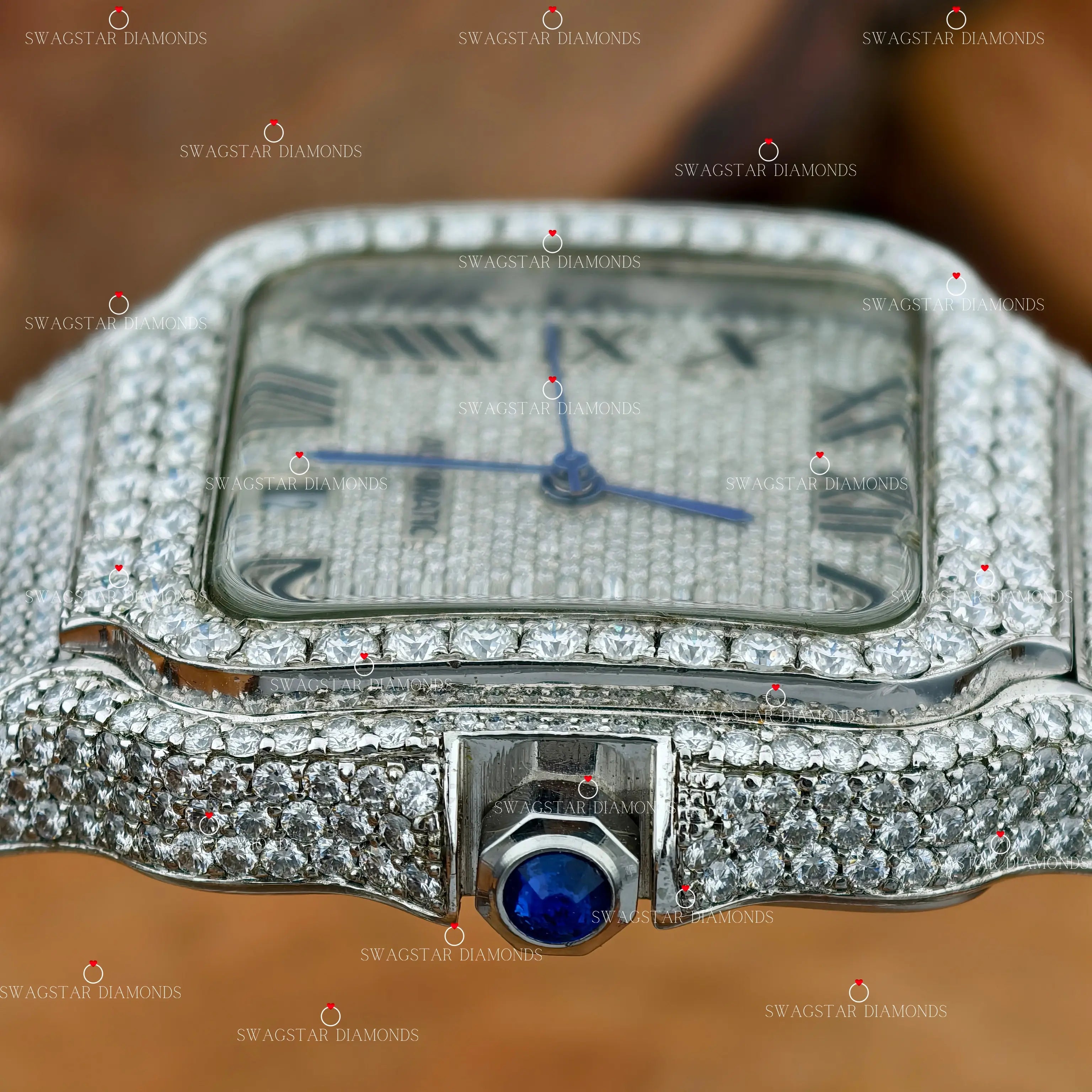 Fully Bust Down Trendy Watch For Him