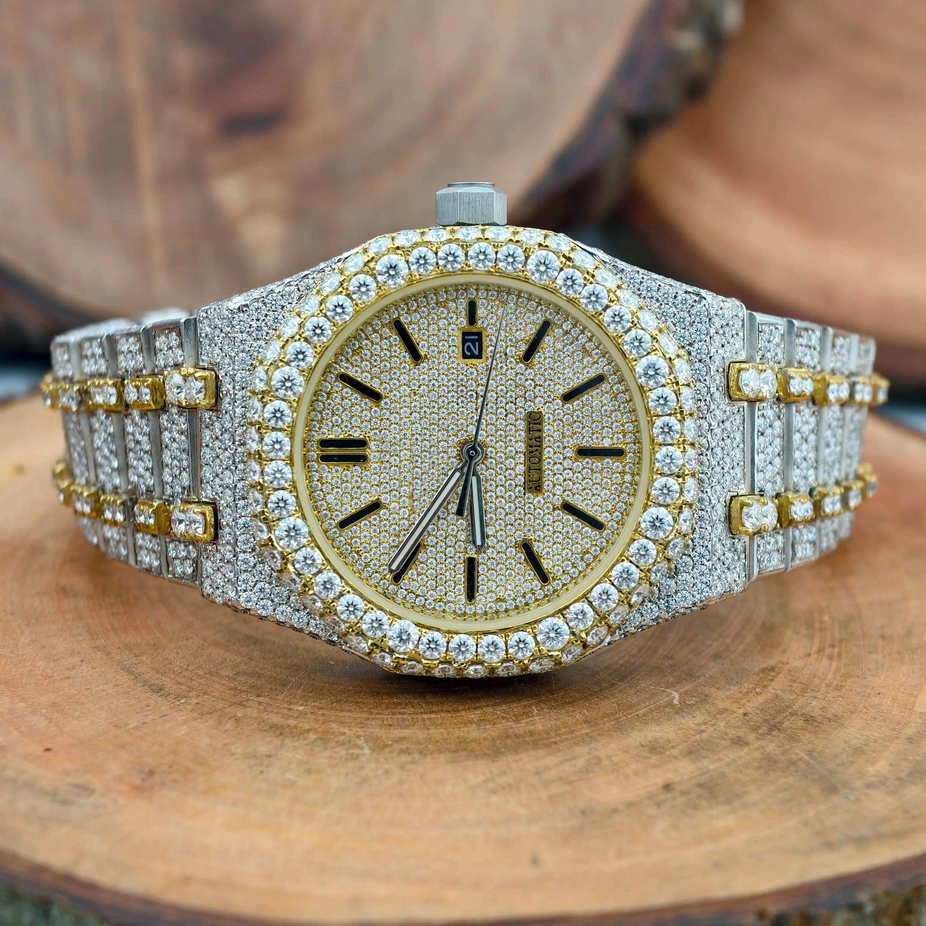 Fully Iced Out Moissanite Watch