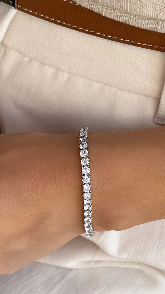 4MM Moissanite VVS Diamond Tennis Bracelet 925 Silver