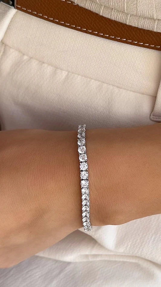 4MM Moissanite VVS Diamond Tennis Bracelet 925 Silver