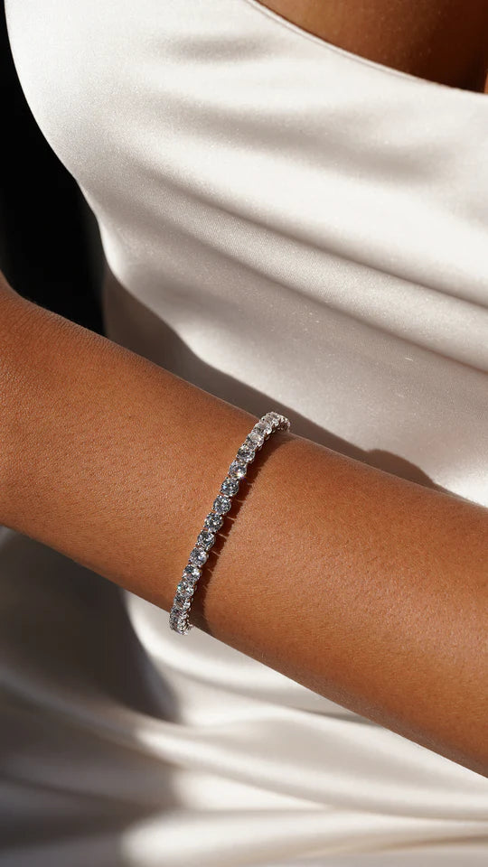 4MM Moissanite VVS Diamond Tennis Bracelet 925 Silver