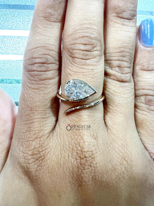 Half Bezel Set Handmade Solitaire Ring