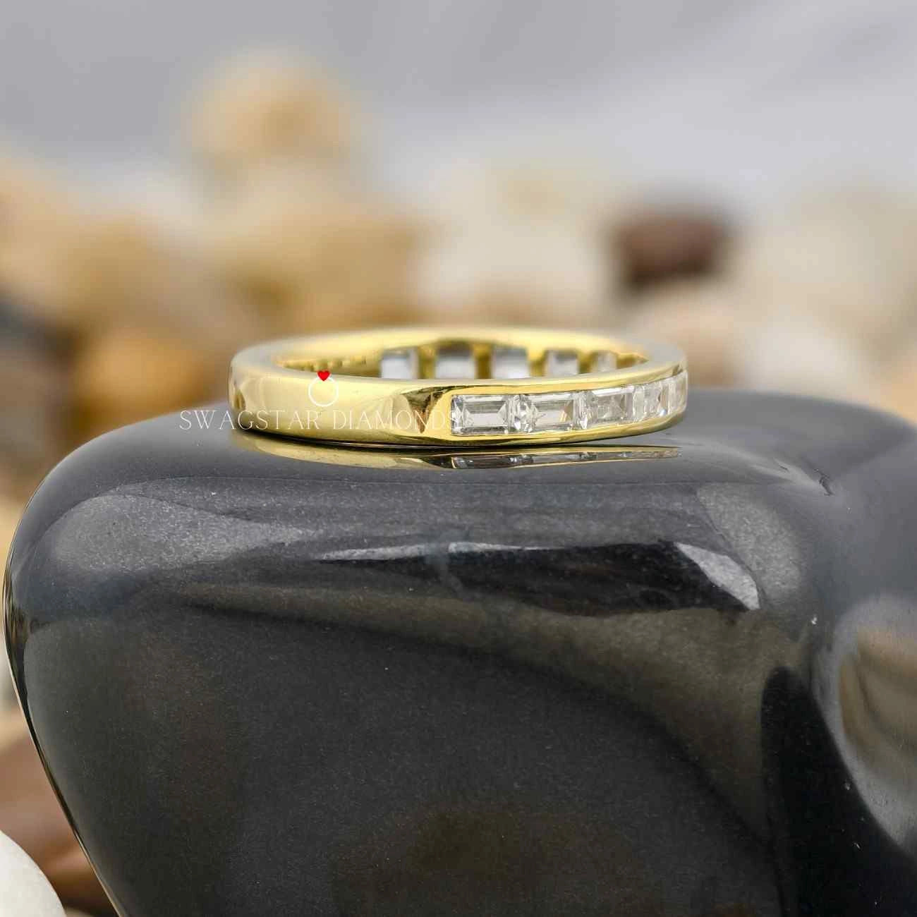 Half Eternity Channel Set Band Wedding Ring
