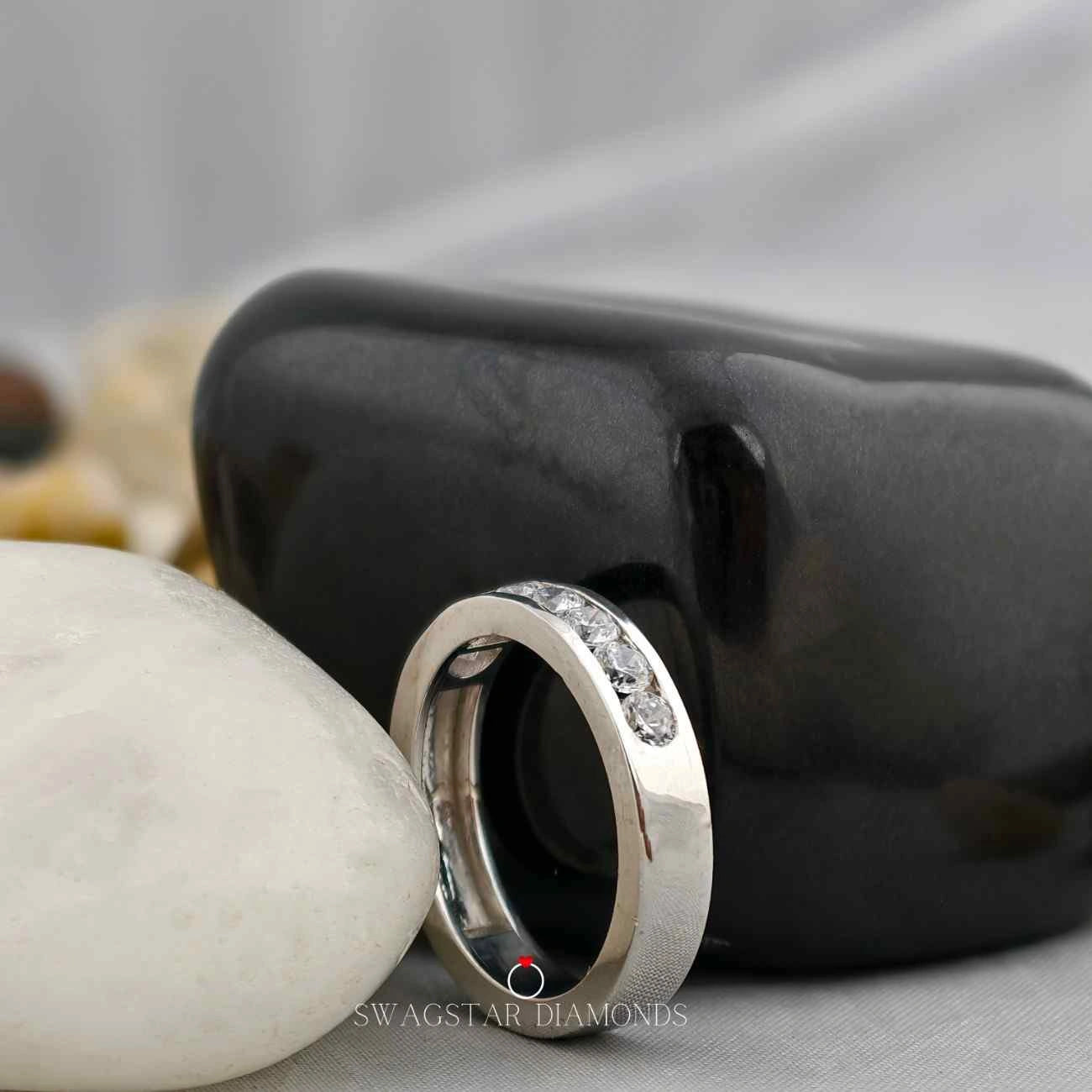 Half Eternity Channel Set Wedding Band