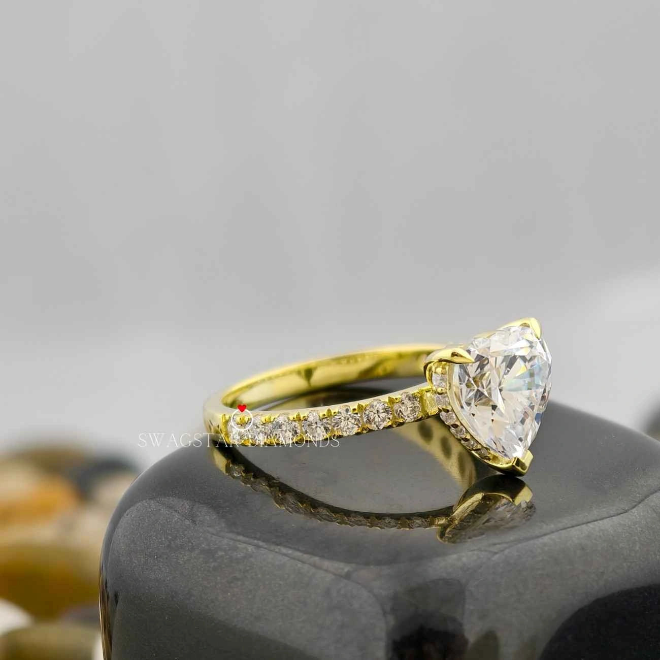 Heart Cut Lab Grown Diamond Solitaire Engagement Ring
