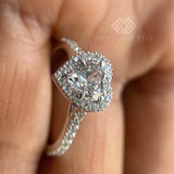 Heart Shape Halo Diamond Ring...