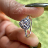 Heart Shape Lab Diamond Halo Ring..