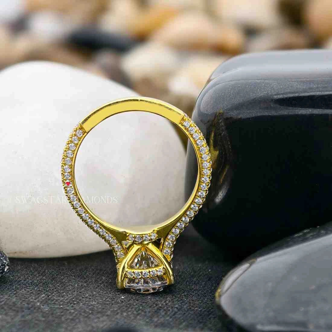 Hidden Halo Pave Setting Ring For Her