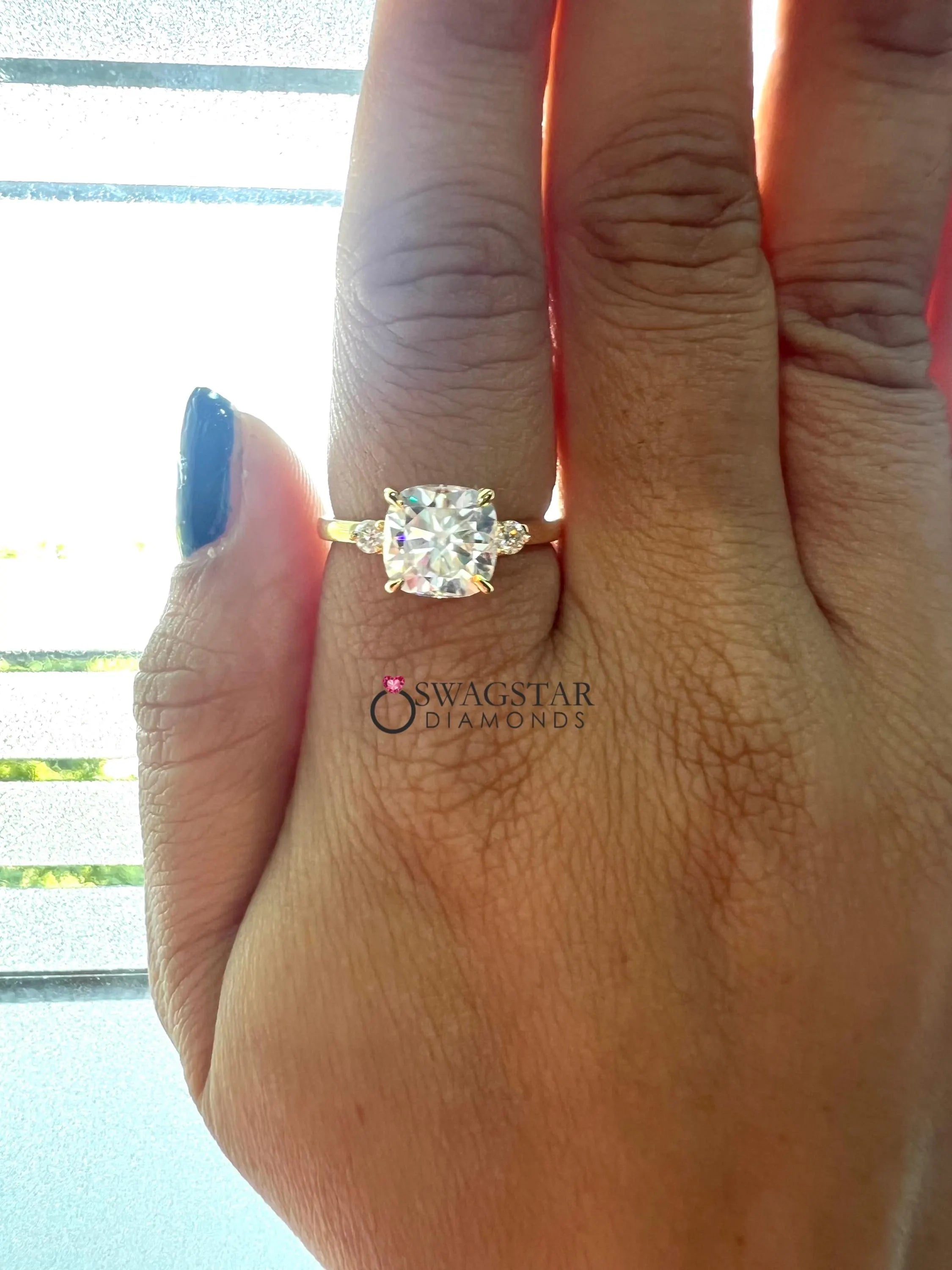 IGI Certified Lab Diamond Three Stone Ring