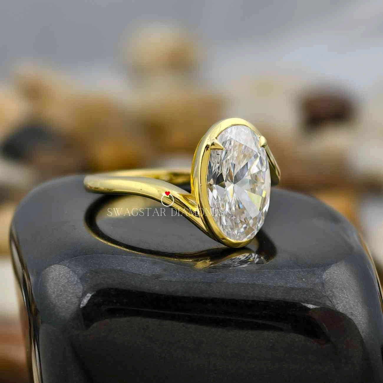 Lab Created Bypass Setting Solitaire Ring