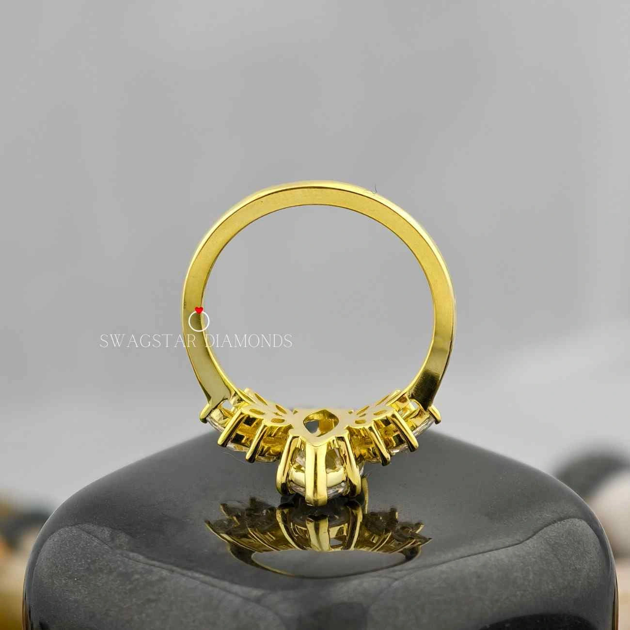 Lab Created Diamond Art Deco Engagement Ring