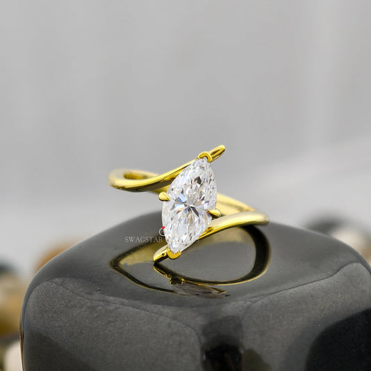 Lab Created Diamond Bypass Ring