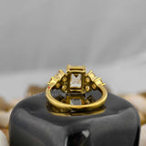 Lab Created Diamond Cluster Engagement Ring