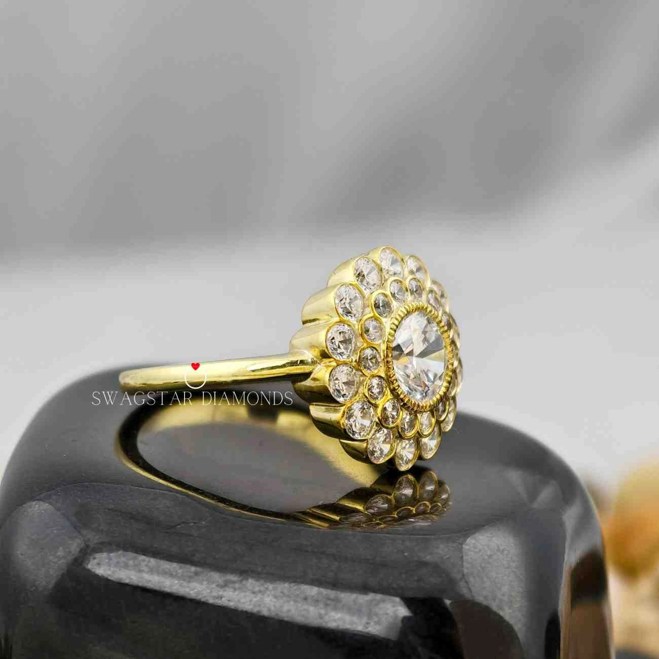 Lab Created Diamond Double Halo Wedding Ring