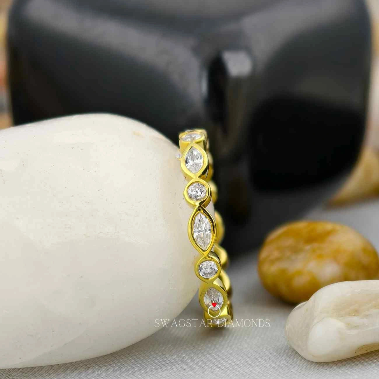 Lab Created Diamond Eternity Bazel Set Ring
