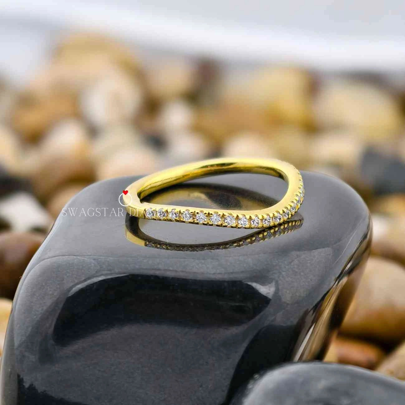  Lab Created Diamond Half Eternity Wedding Band