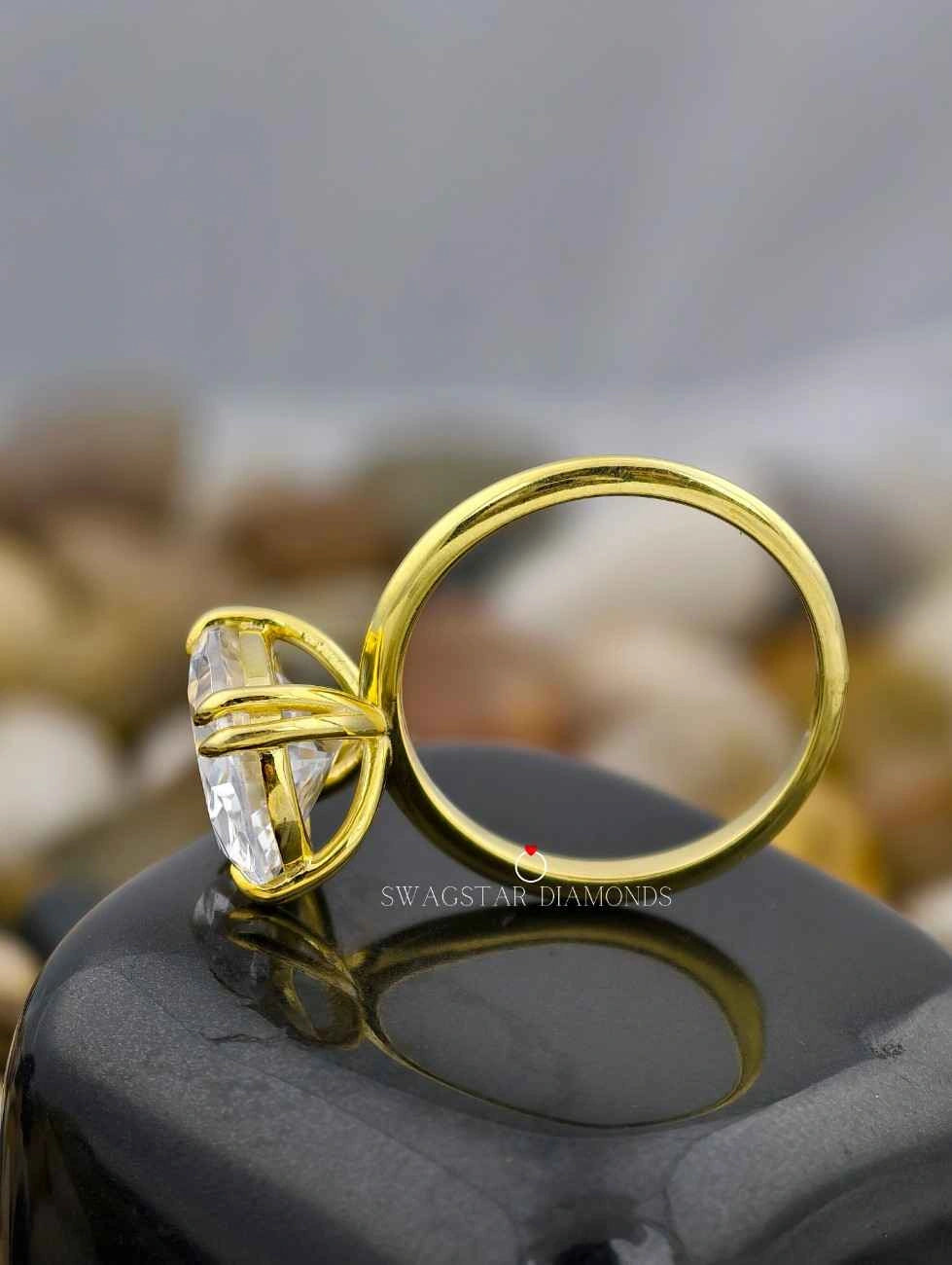 Lab Created Diamond Oval Cut Solitaire Ring