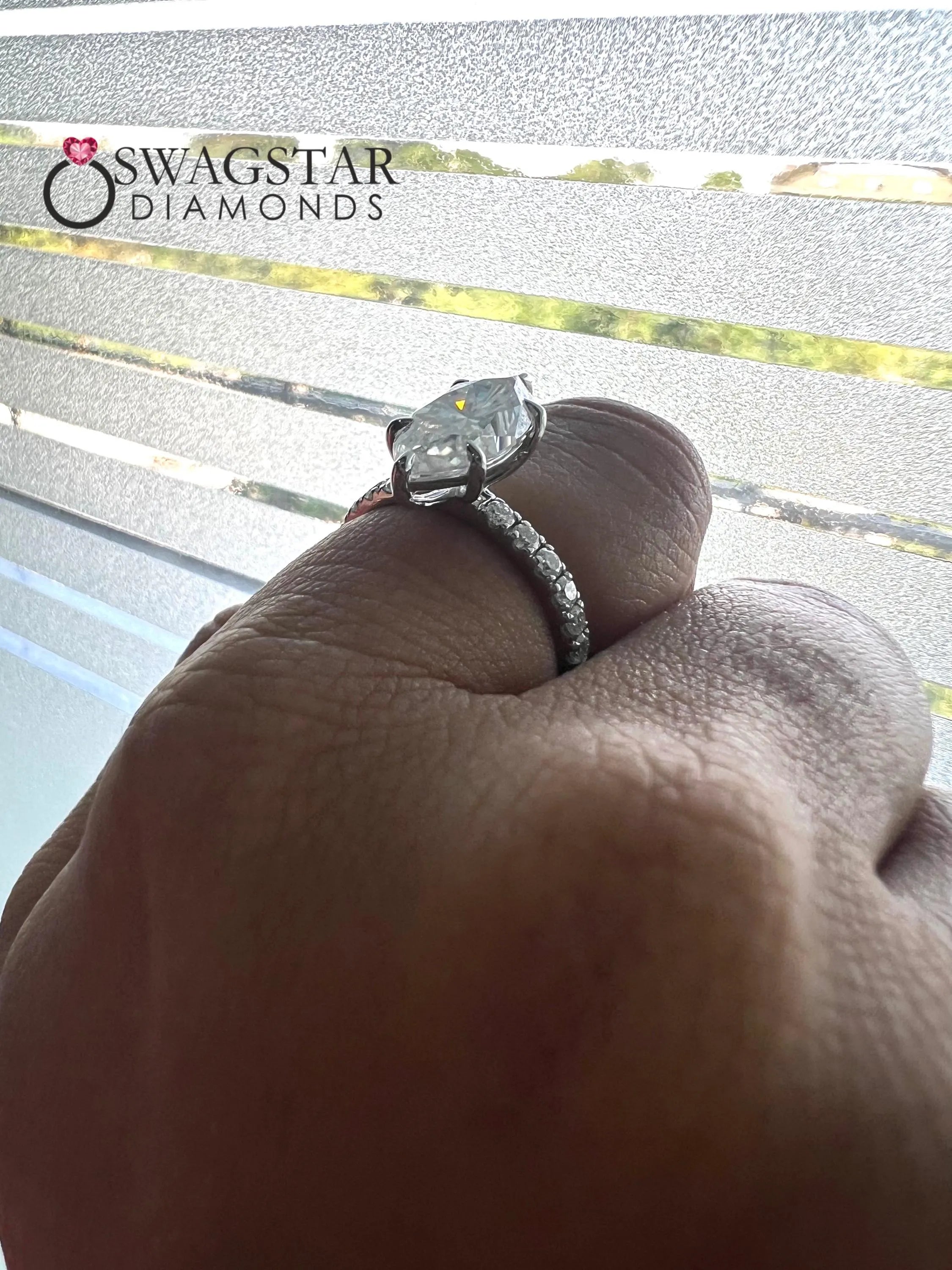 Lab Created Diamond Side Accents Round Diamond Ring