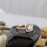 Lab Created Diamond Square Halo Ring