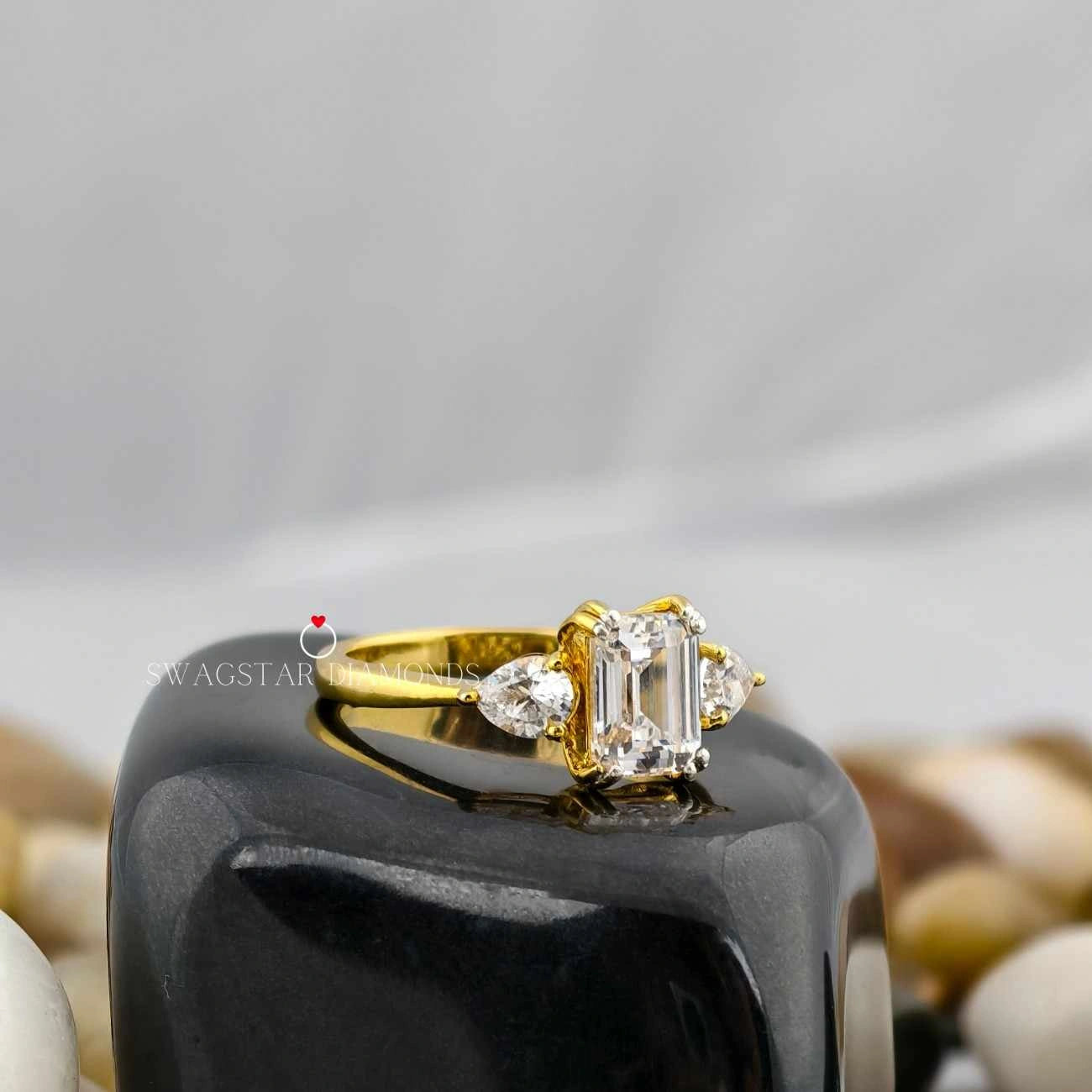 Lab Created Diamond Three Stone Ring