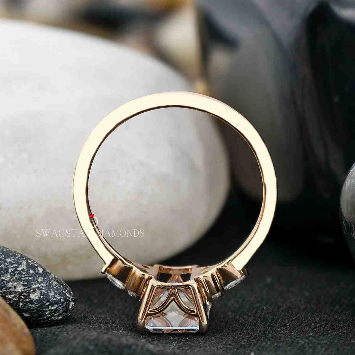 Lab Created Emerald Cut Diamond Ring