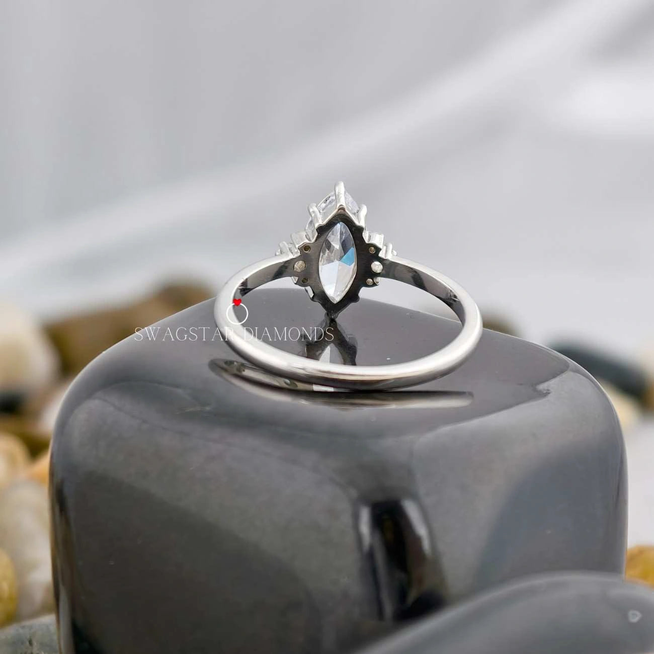 Lab Created Marquise Cut Ring