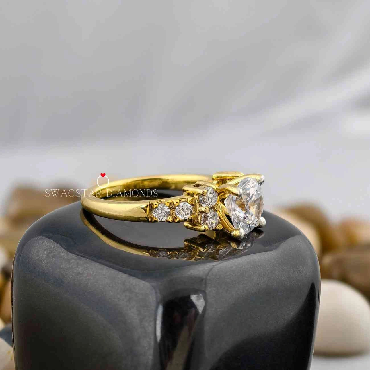 Lab Diamond Cluster Art Deco Ring 