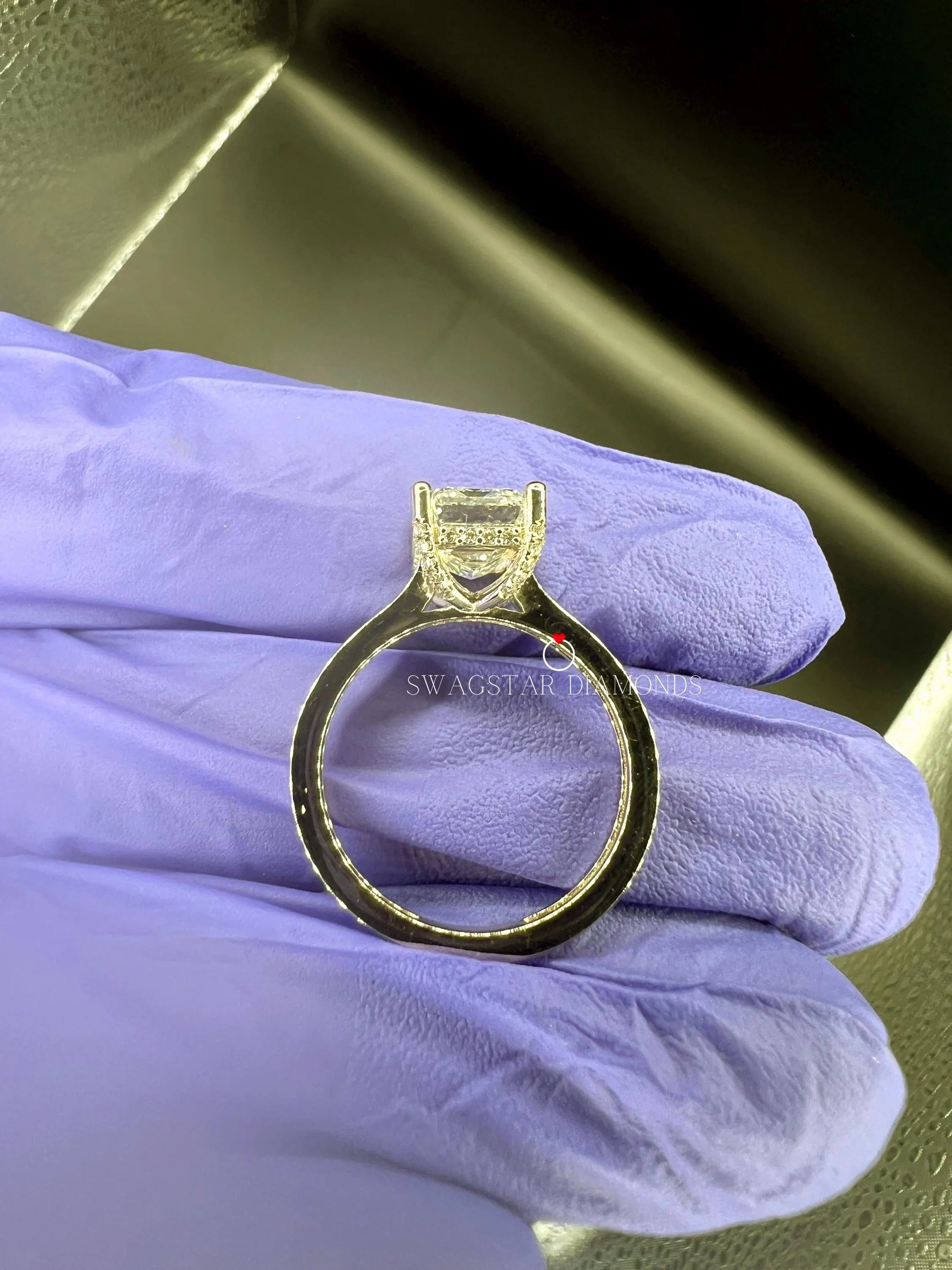 Lab Diamond Emerald Cut Wedding Ring