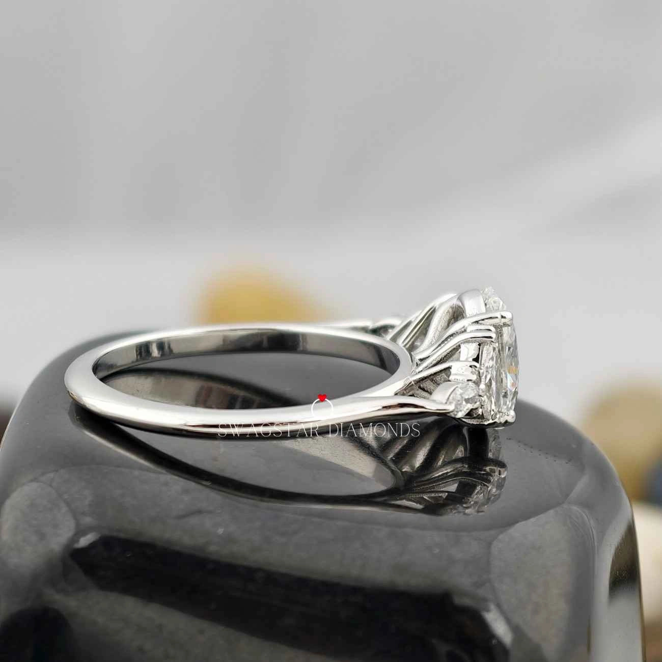 Lab Diamond Oval Cut Ring