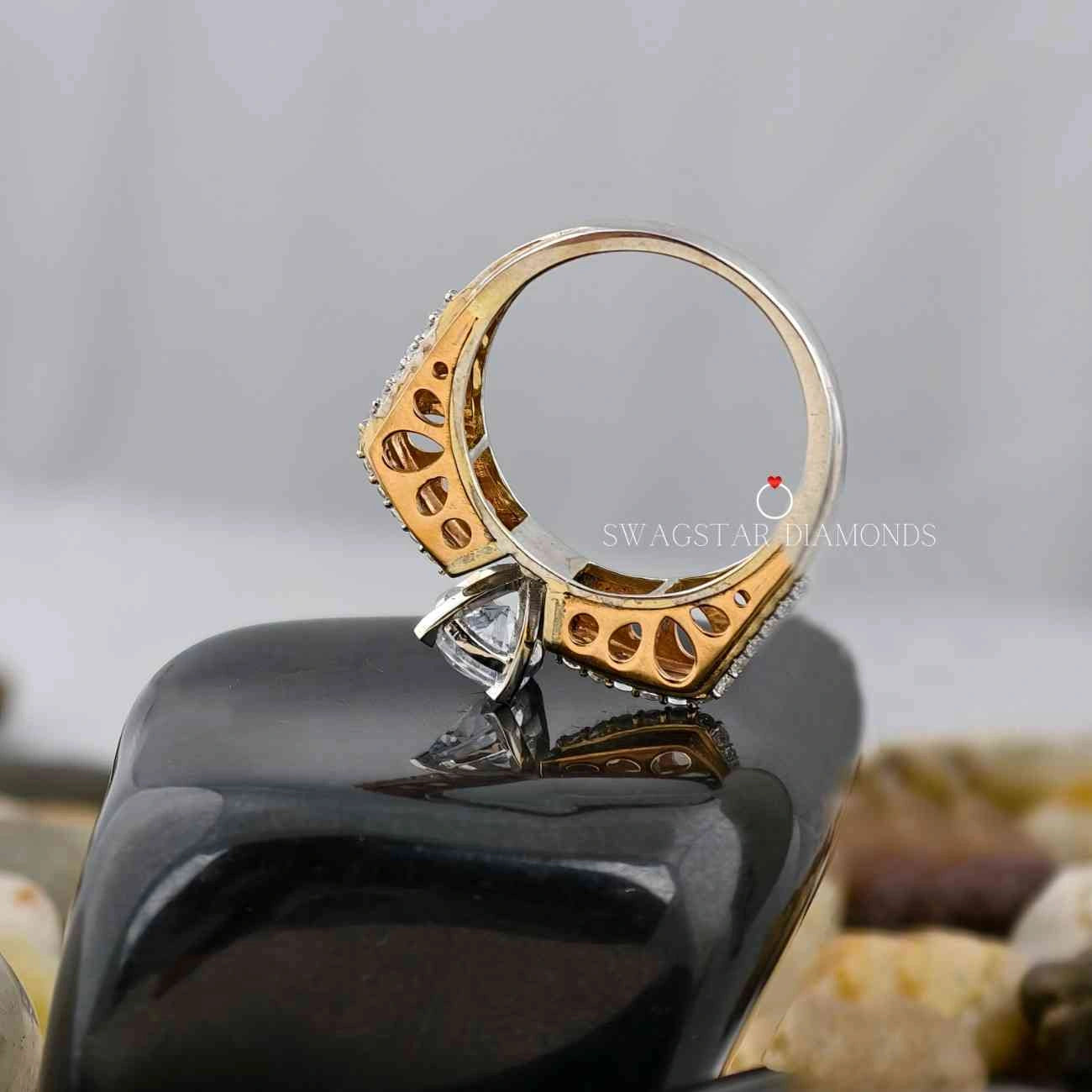 Lab Diamond Square Shank Ring