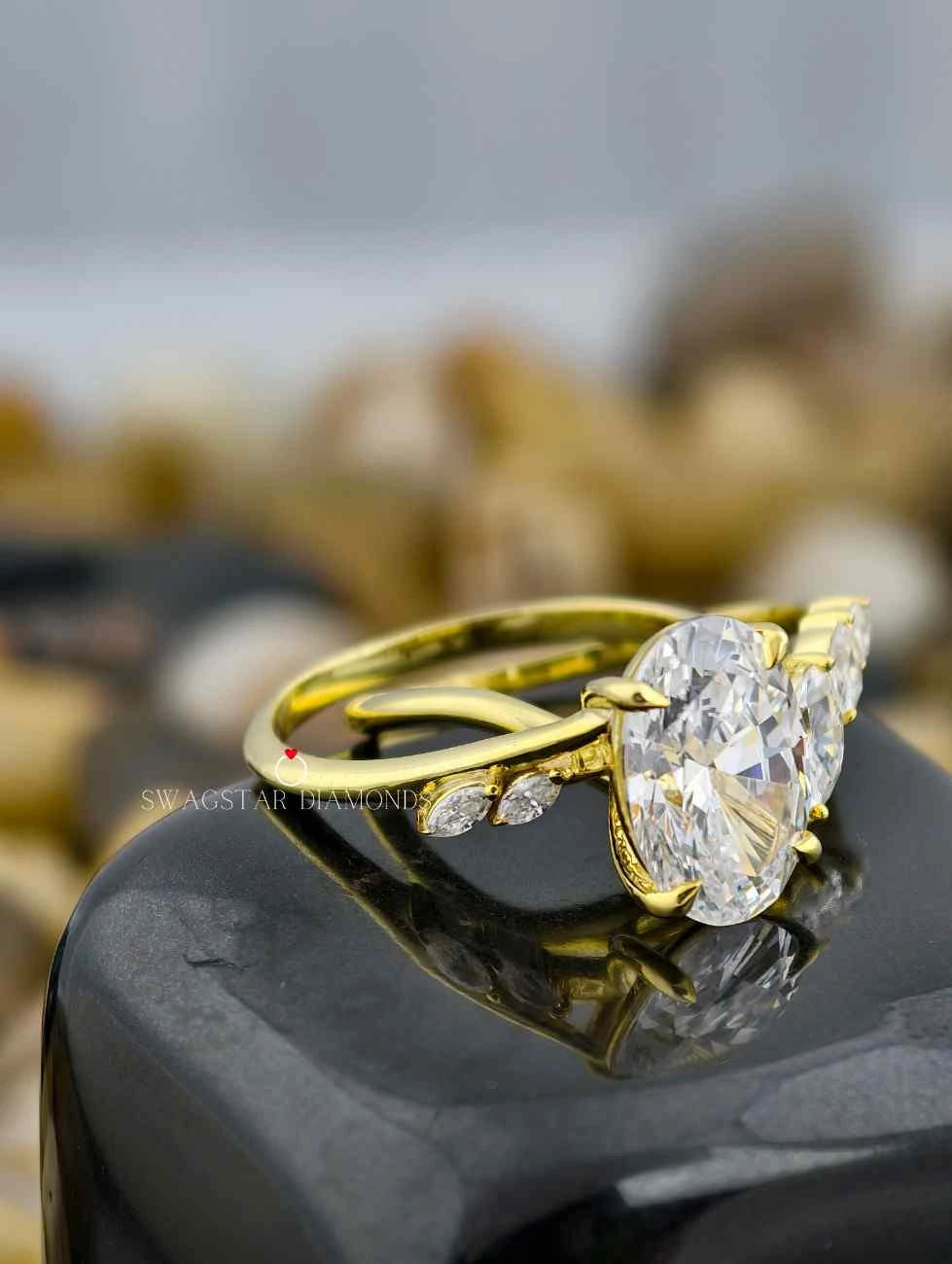Lab Grown Diamond Art Deco Bypass Ring 
