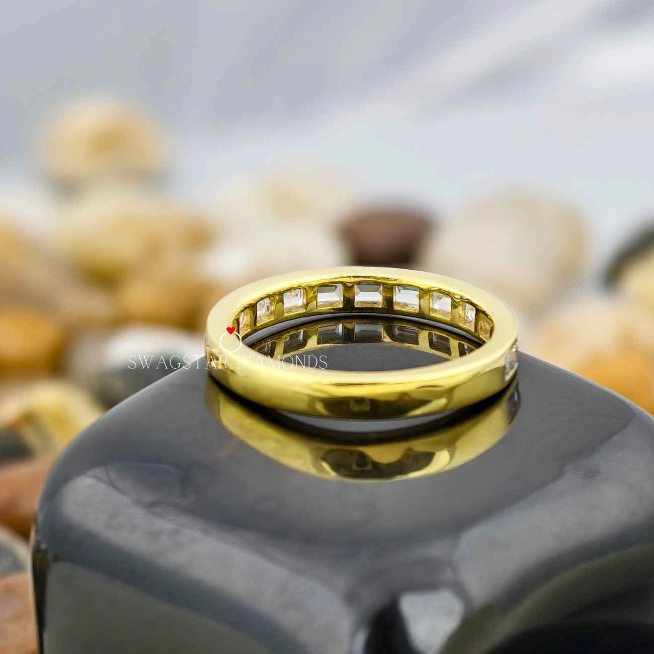 Lab Grown Diamond Channel Set Half Eternity Band