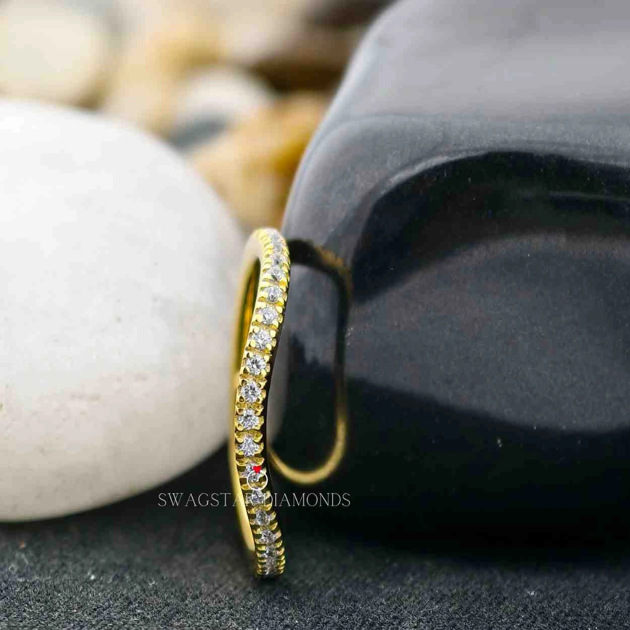 Lab Grown Diamond Curved Half Eternity Engagement Band