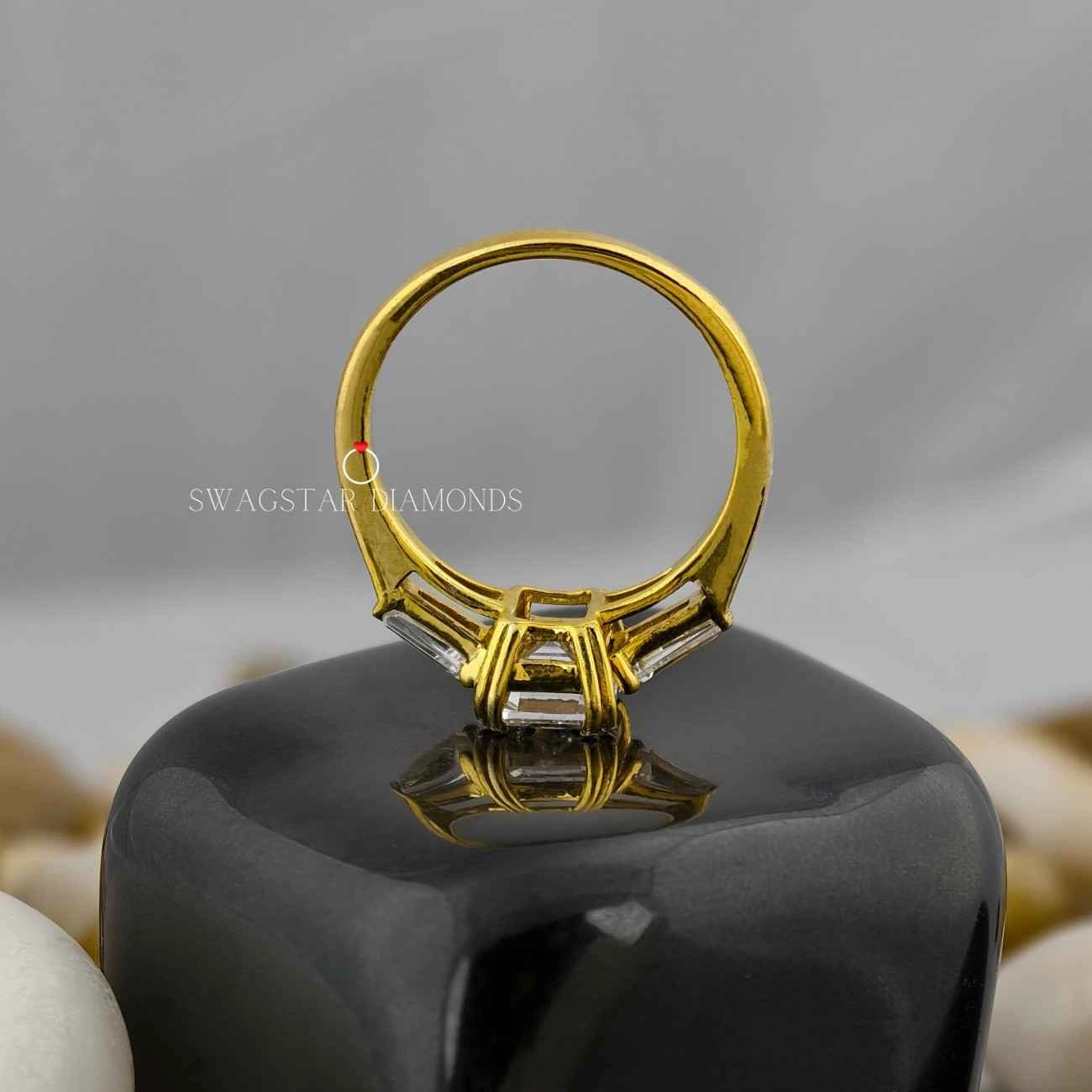Lab Grown Diamond Emerald Baguette Diamond Ring