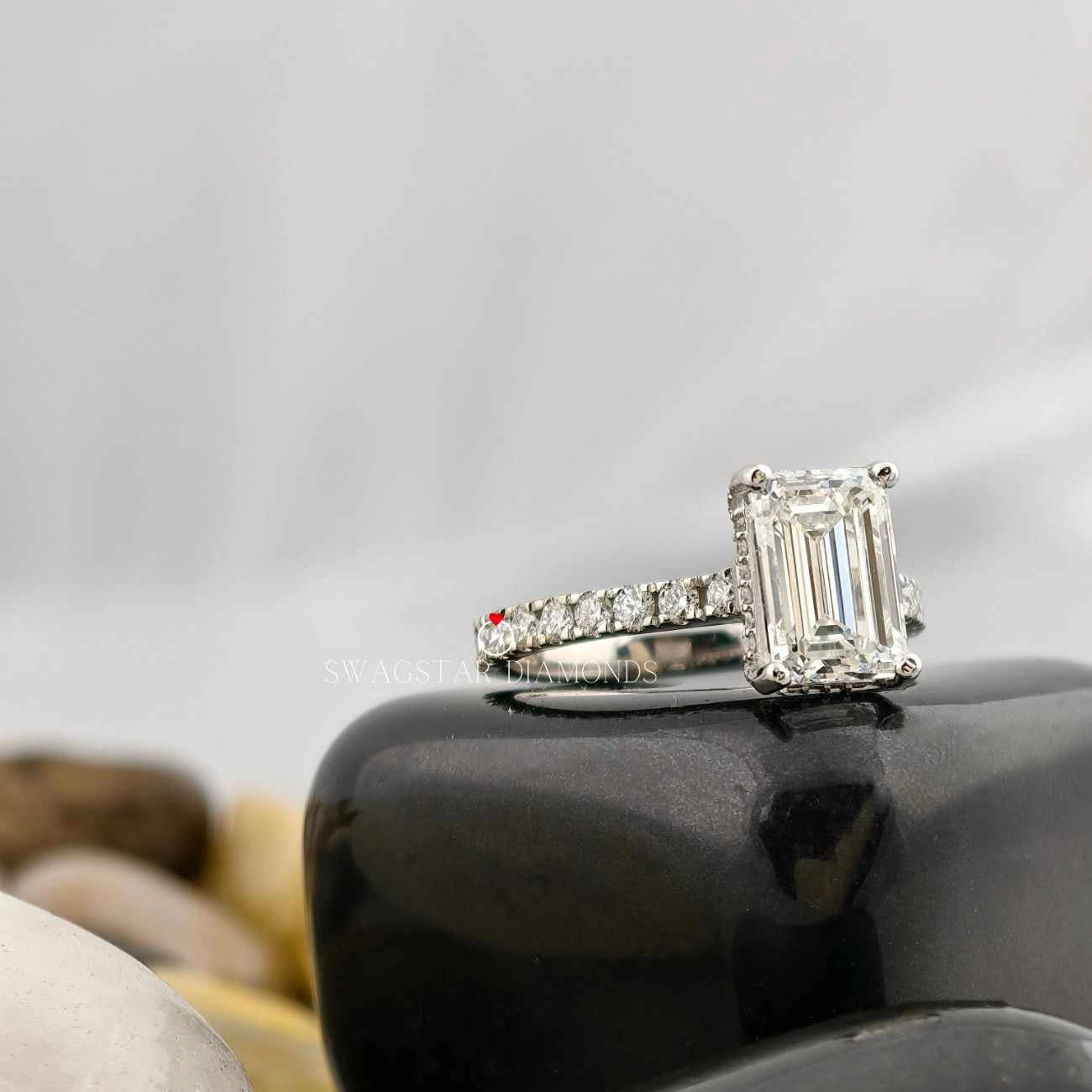 Lab Grown Diamond Emerald Cut Rings