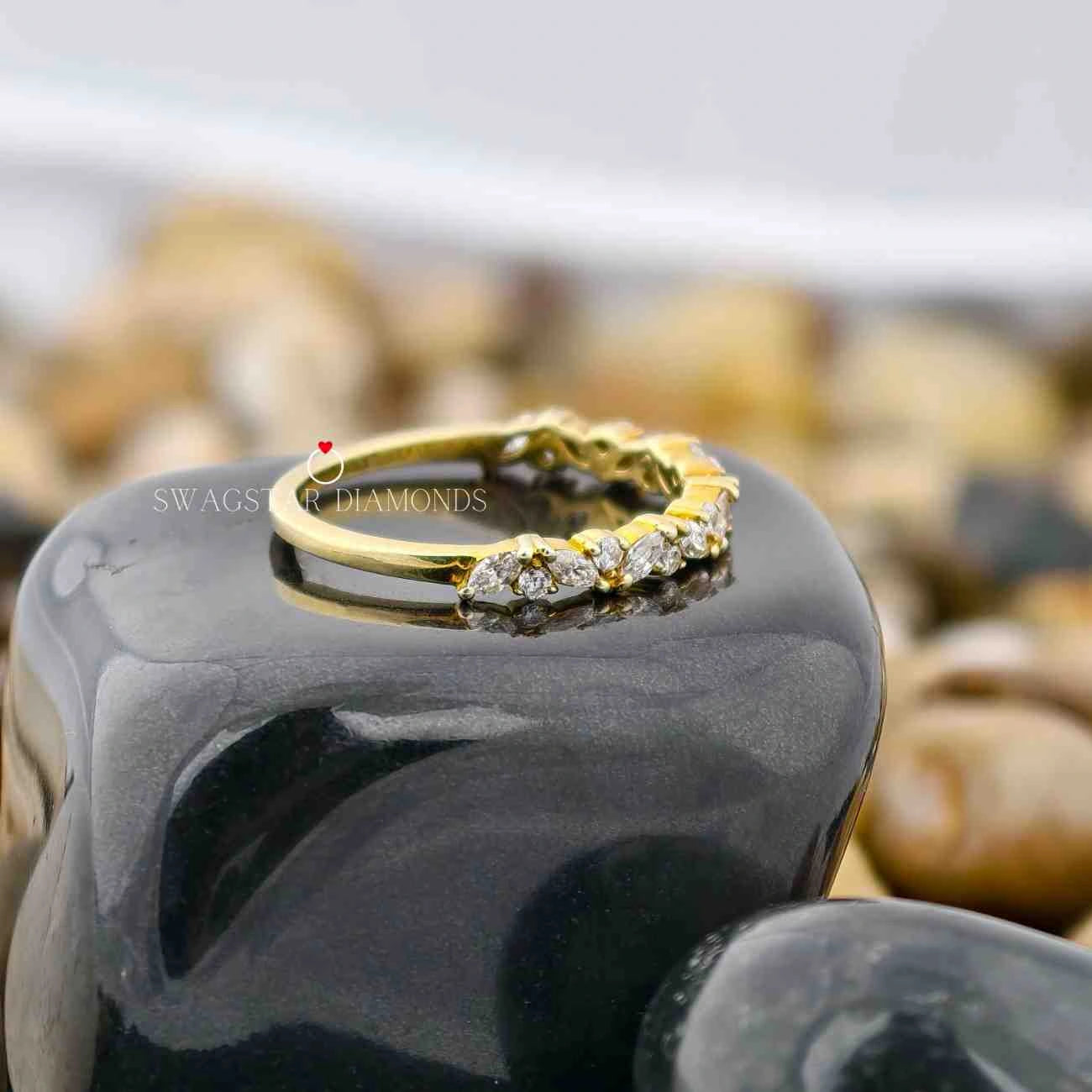 Lab Grown Diamond Half Eternity Stackable Anniversary Band