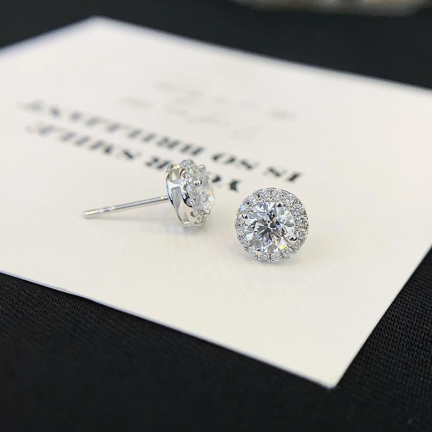 Lab Grown Diamond Halo Set Stud Earring