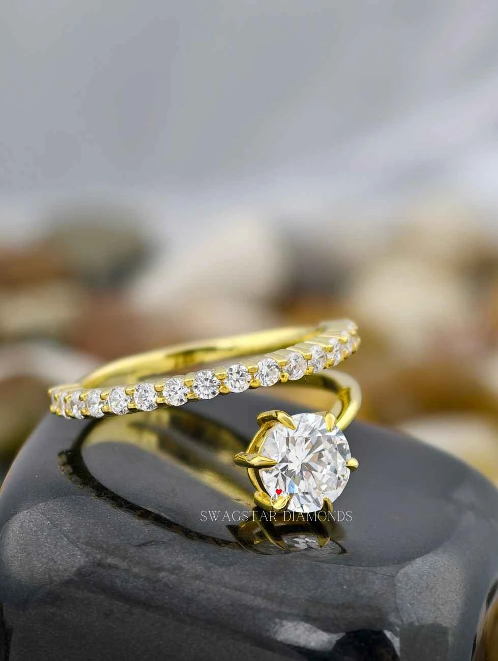 Lab Grown Diamond Open Cuff Ring
